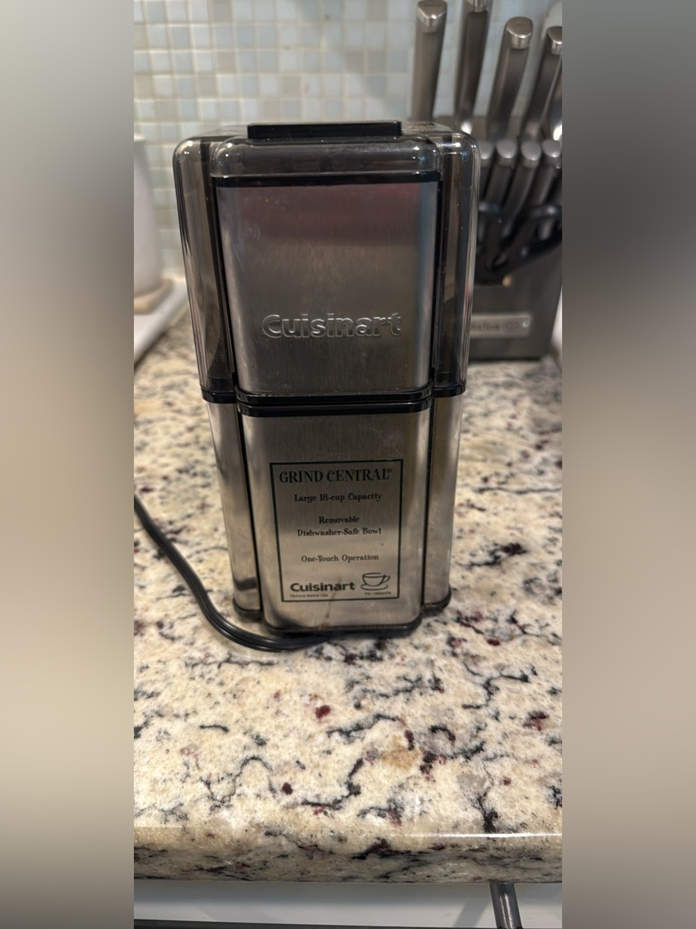 Cuisinart Stainless Steel Coffee Grinder with Clear Hopper